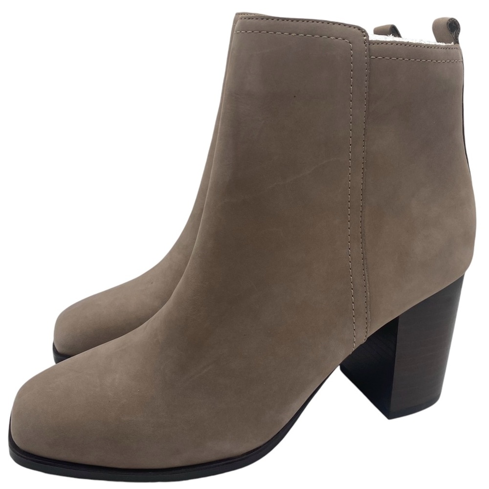 Aldo Womens Shoes Reva Boots Sz 8.5 Brown Beige Leather Heeled Nubuck Neutral